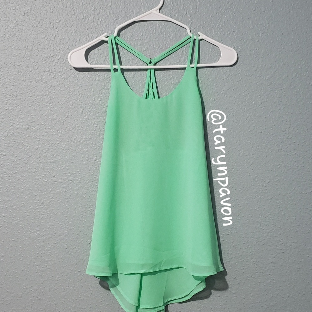 Mine Brand Mint Green Strappy Tank Top